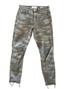 Lucky Brand Bridgette Crop Green Camo Ankle Jeans Size 00 / 24